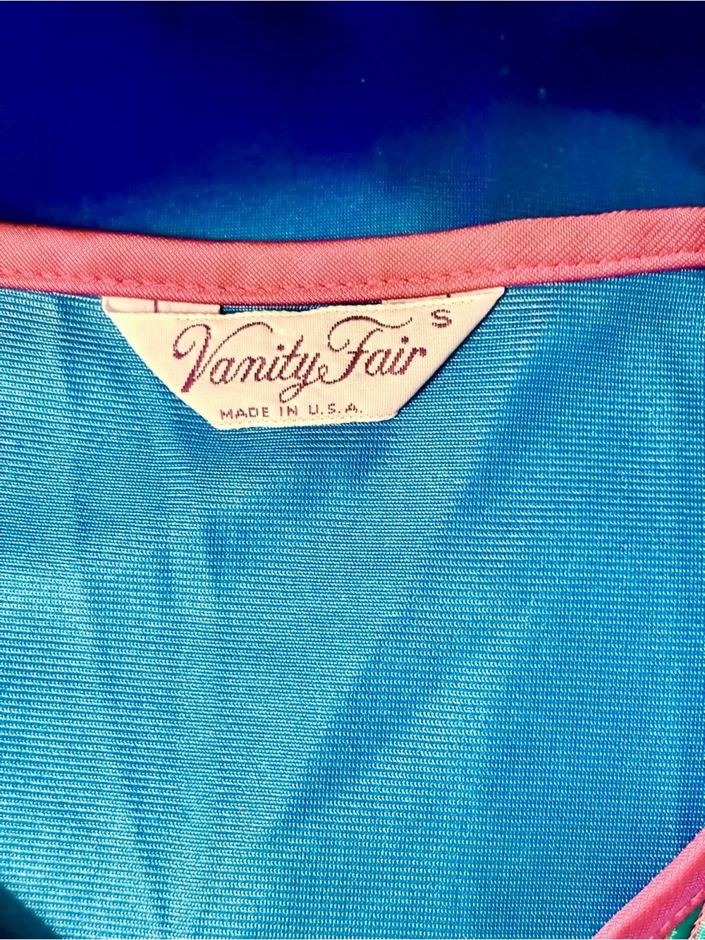 VANITY FAIR Colorblock Quilted Housecoat Nightgown Size Small VINTAGE 70s 80s